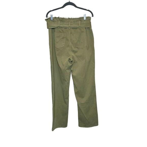 Hudson remi high rise paperbag straight leg pants in olive green size 30 - Picture 6 of 16